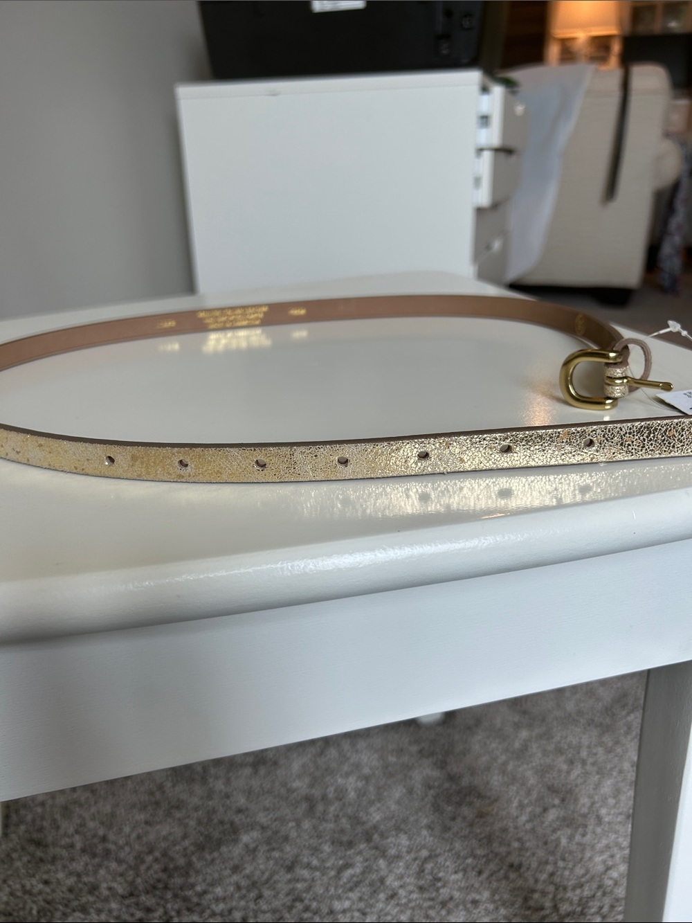 J. Crew Metallic Gold Skinny Leather Belt - Picture 6 of 14
